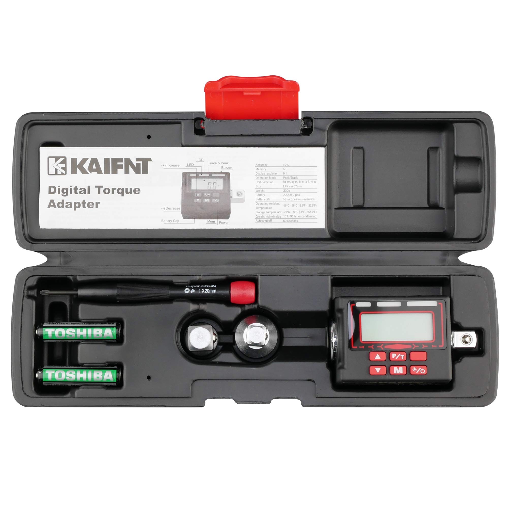 KAIFNT K552 Digital Torque Adapter, 3/8-Inch 5 to 100 ft·lbs